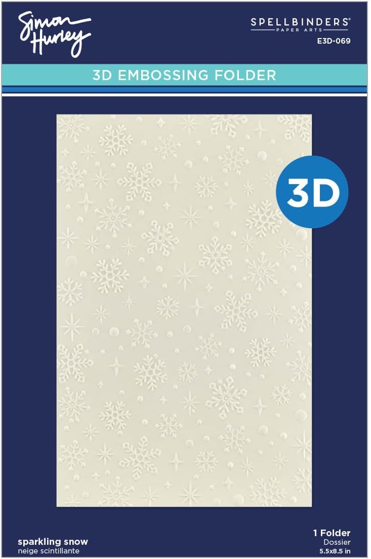 Spellbinders E3D-069 Sparkling Snow 3D Embossing Folder by Simon Hurley - Image 1